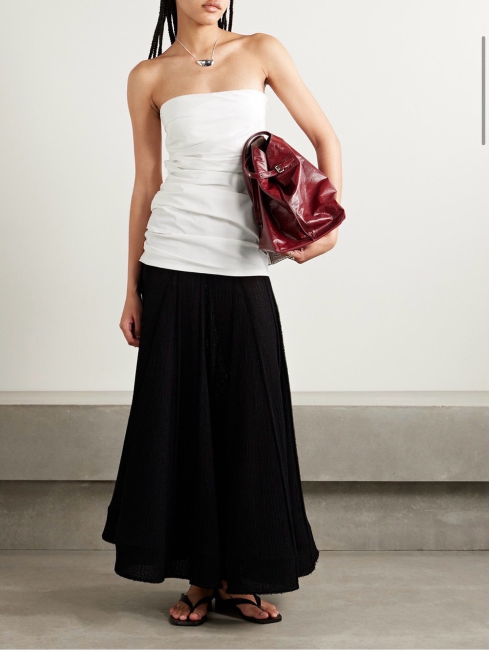 PROENZA SCHOULER
Lena strapless gathered cotton-blend poplin top